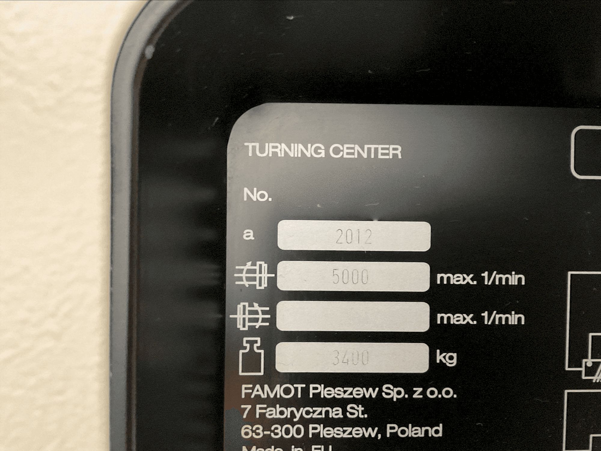 Masina DMG MORI CTX 310 ecoline nimeplaat