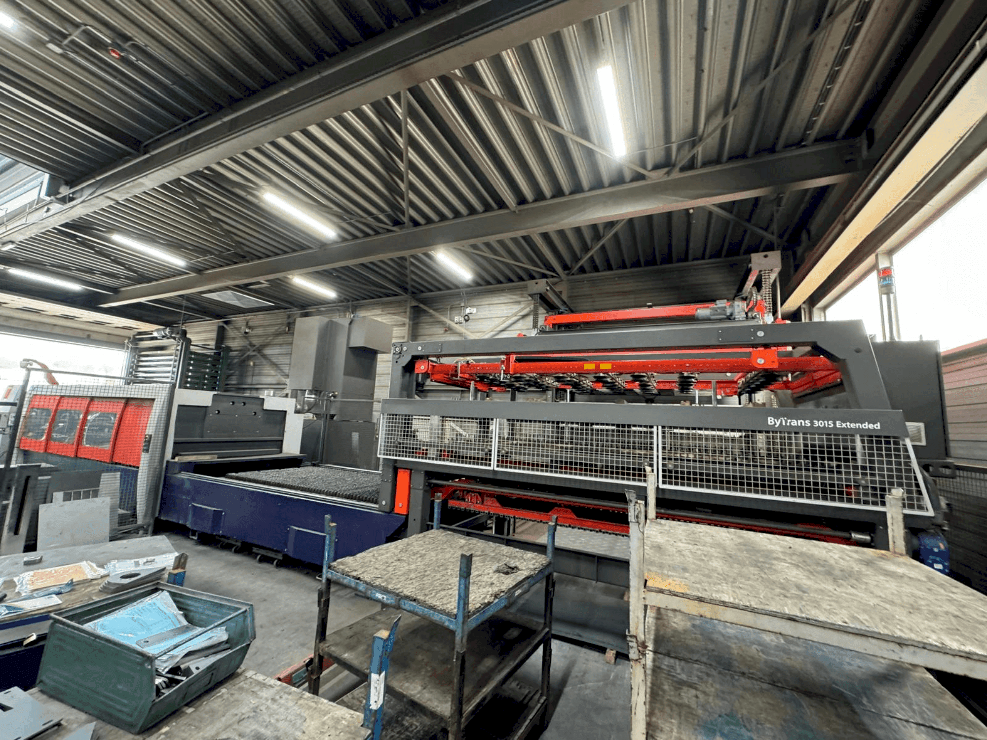 Masina Bystronic Bytower 3015 + Bytrans Extended 3015 eestvaade