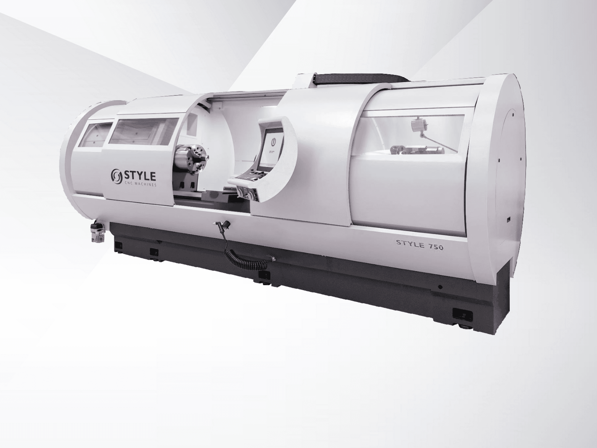 STYLE 750 CNC-tööpink, esivaade, suure aknaga, juhtpaneeliga ja täppismehaanikaga täiustatud töötlemiseks.