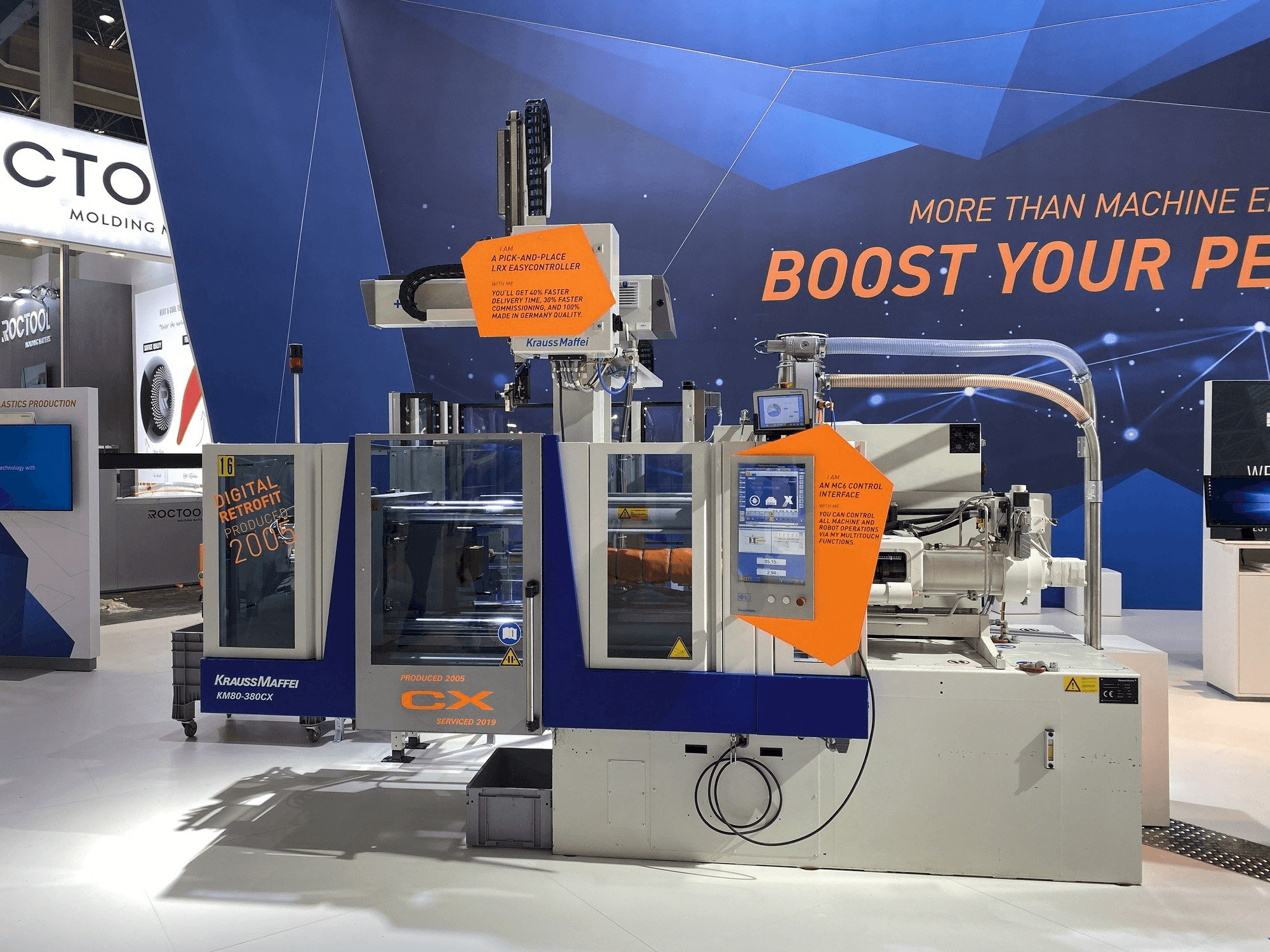 Masina Krauss Maffei 80-380 CX + LRX easyControl 100 eestvaade